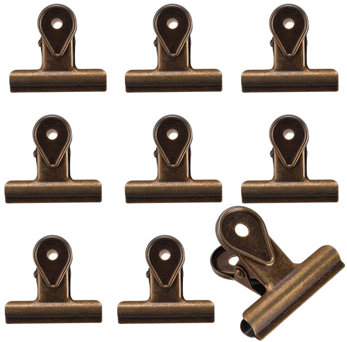 Dailygoods - Cosensi - Dailygoods - 8 Stuks Vintage Bulldog Paperclips voor Kantoor en Thuisgebruik