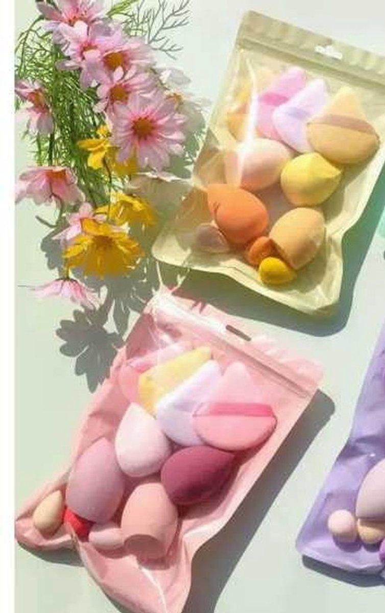 Dailygoods - Set van 22 Make-Up Sponsen in Geel en Roze