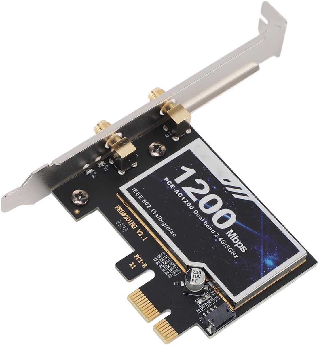 Dailygoods - Dailygoody - PCIE-netwerkkaart - Dual-band Draadloze Adapter - Snelle verbinding tot 1200Mbps - Geschikt voor Gaming - Bluetooth 4.2 - Ideaal voor Str