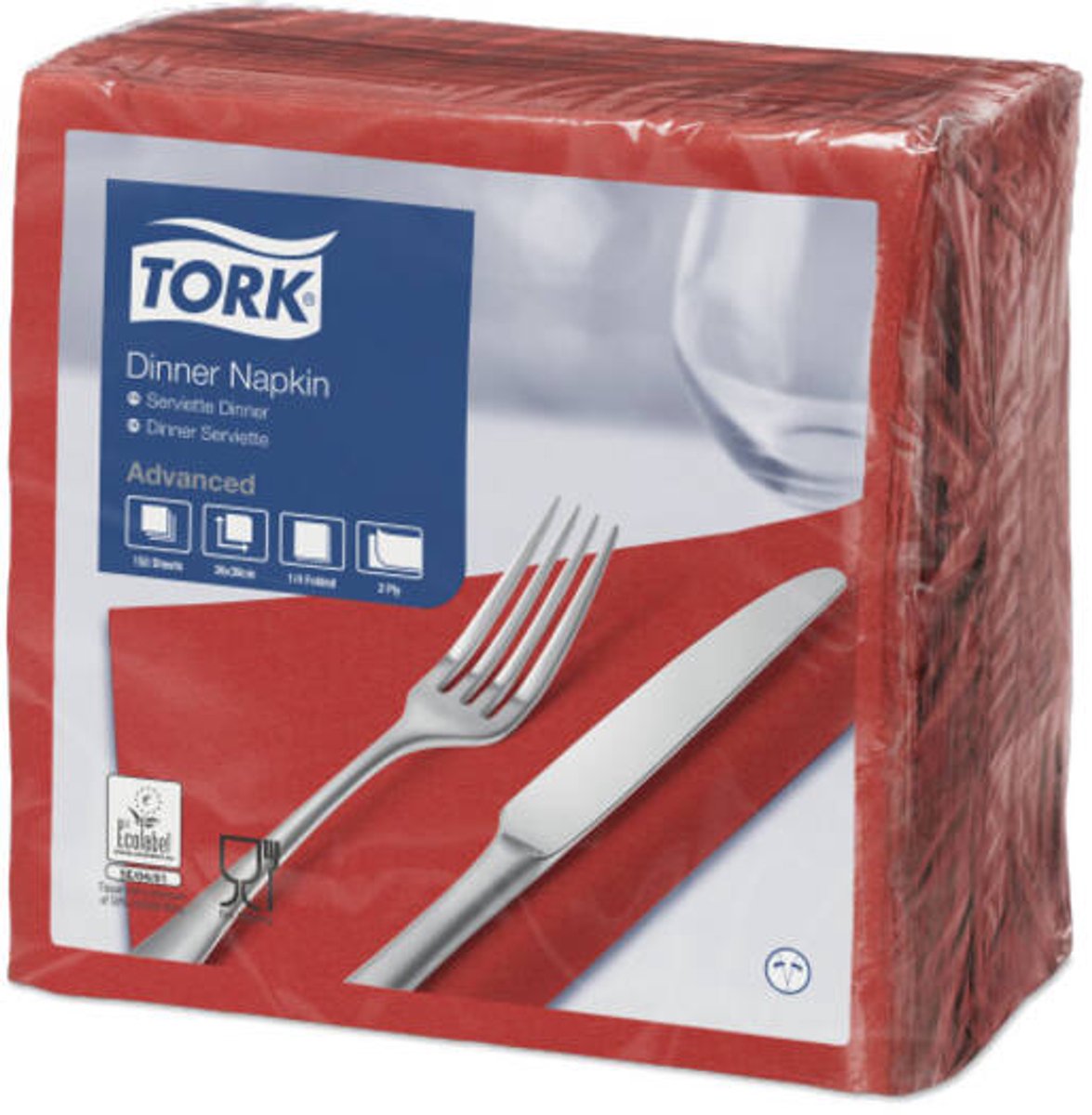 Tork 478752 dinnerservet advanced rood 39x39 cm 2-laags 1800 stuks (478752)