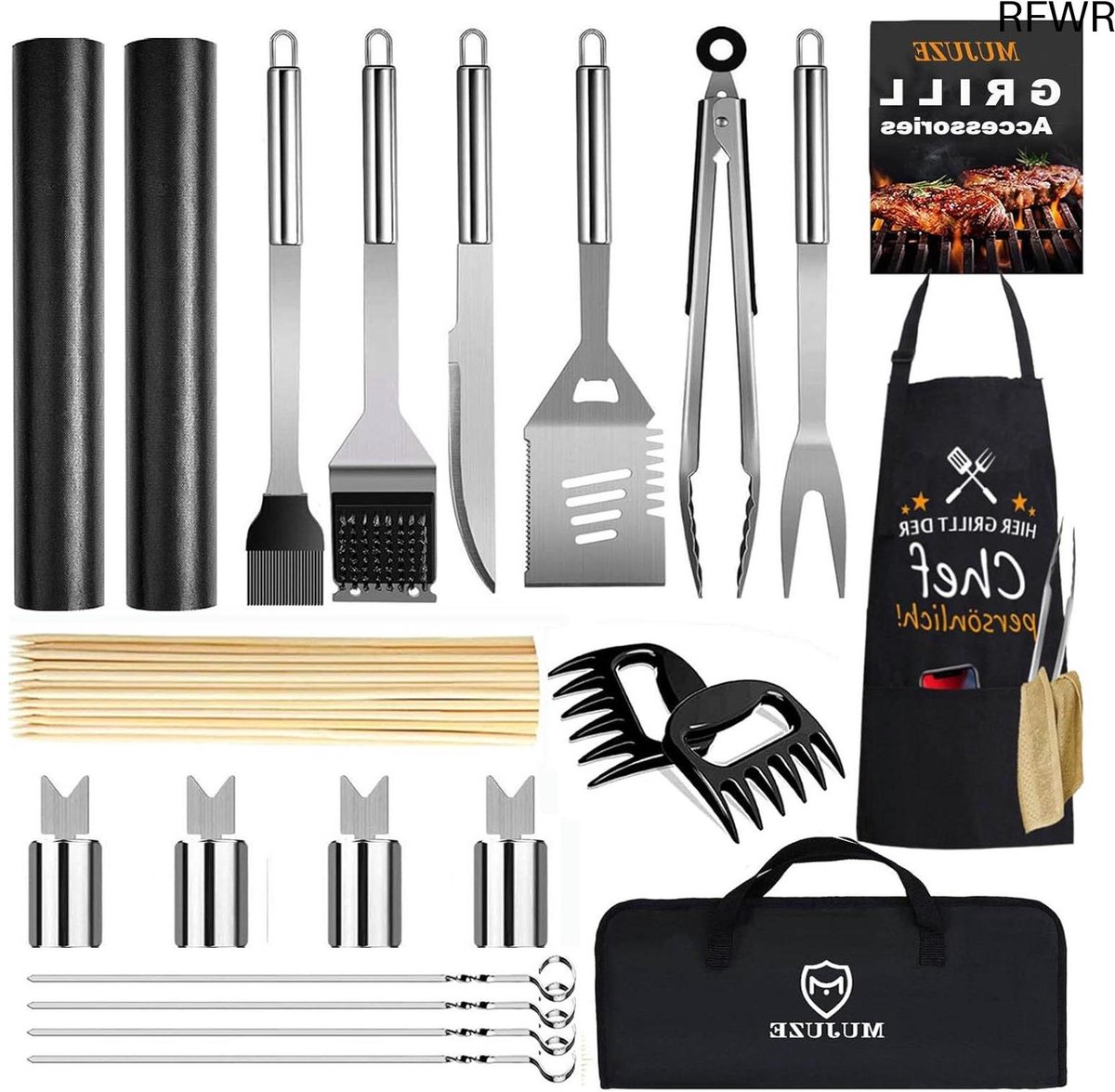 BBQ accesoires - BBQ gereedschap set - RVS barbecue gereedschap - Kolenbarbecue