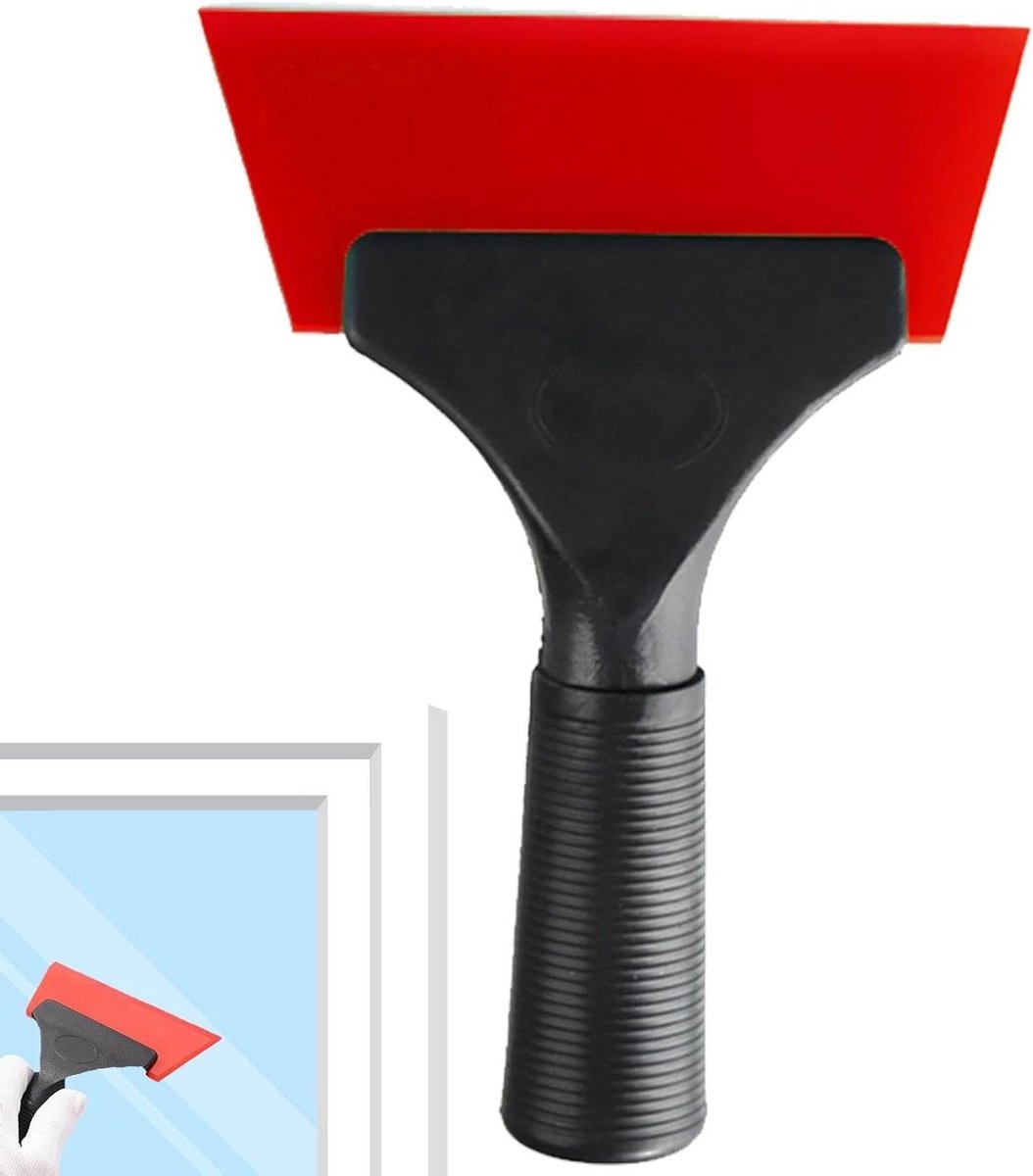Rubberen Ramenwasser - Glaswisser - Vlekkeloos Schoonmaken - Zacht Rubber - 18.5 cm - Rood