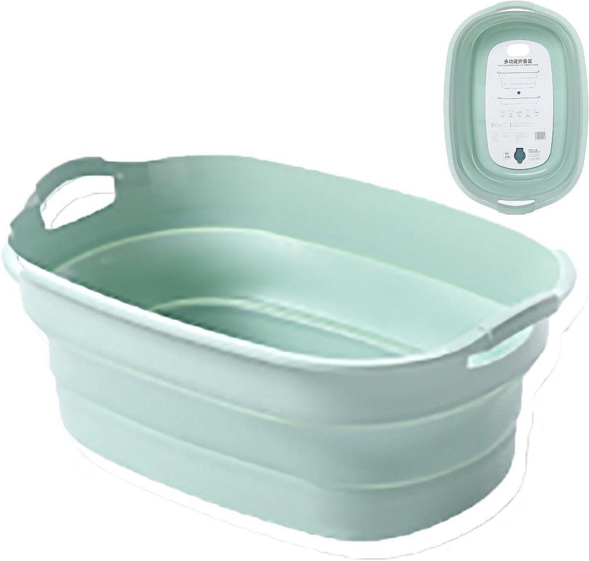 Voetenbad Emmer - Voet Spa - Voeten Weken - Inklapbaar Met Handvat - 60 cm Lengte - Grijs