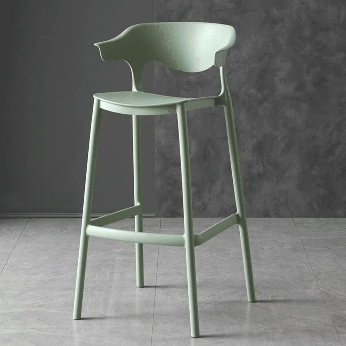 Moderne Barstoel - Kunststof Kruk - Keuken en Tuin - Inklapbaar Ontwerp - 65 cm - Groen