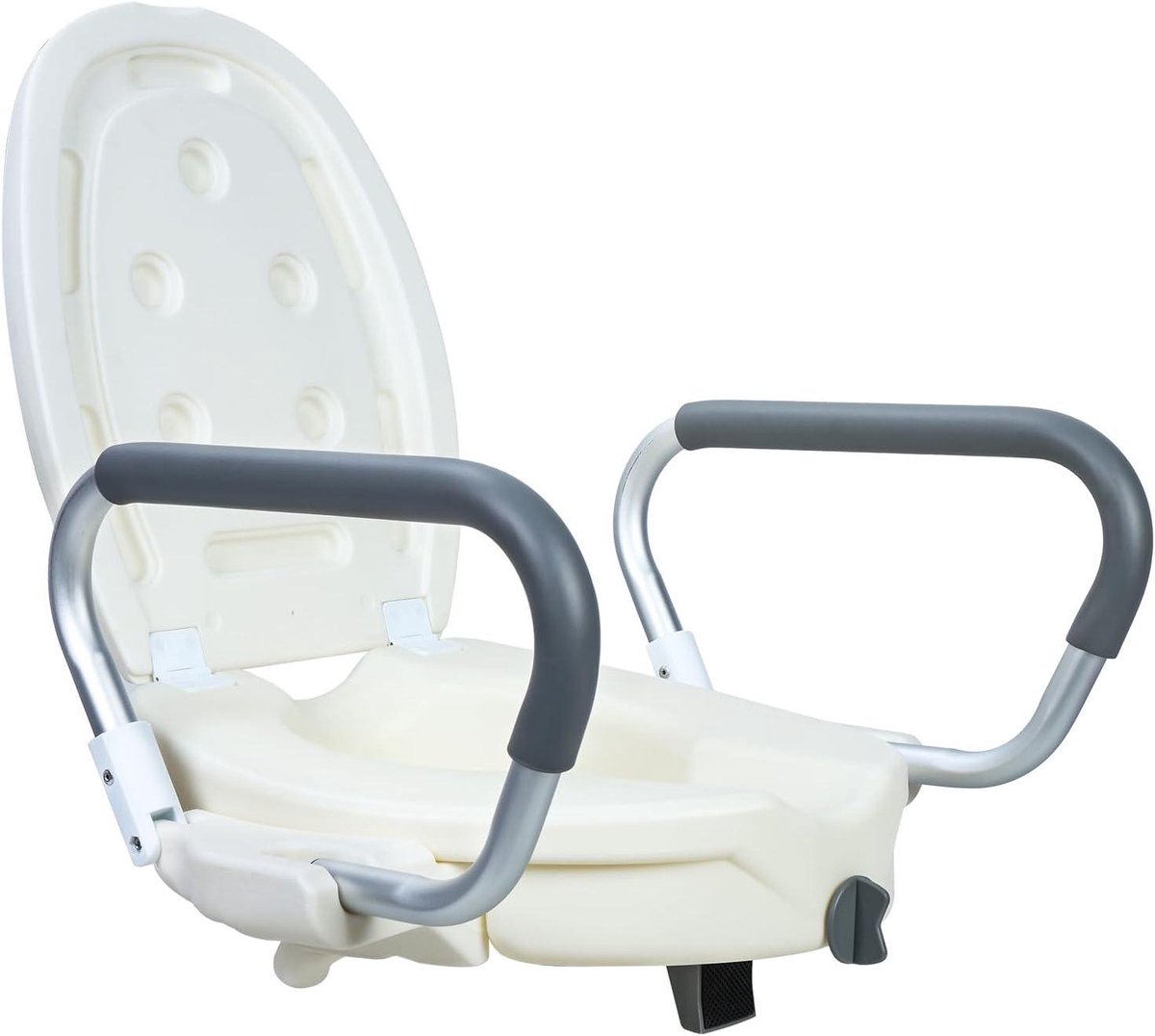 Toiletverhoger - Verhoogde bril - Zelfstandig zitten - Met handgrepen - 8 cm verhoging - Wit