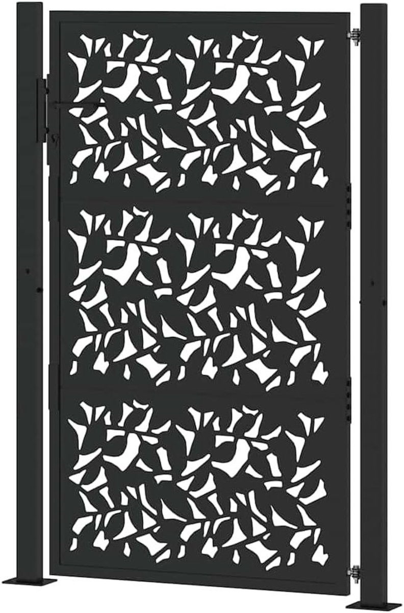 Tuinpoort Staal - Hekwerk Poort - Tuin Afscheiden - Lasergesneden Design - 100 x 150 cm - Zwart