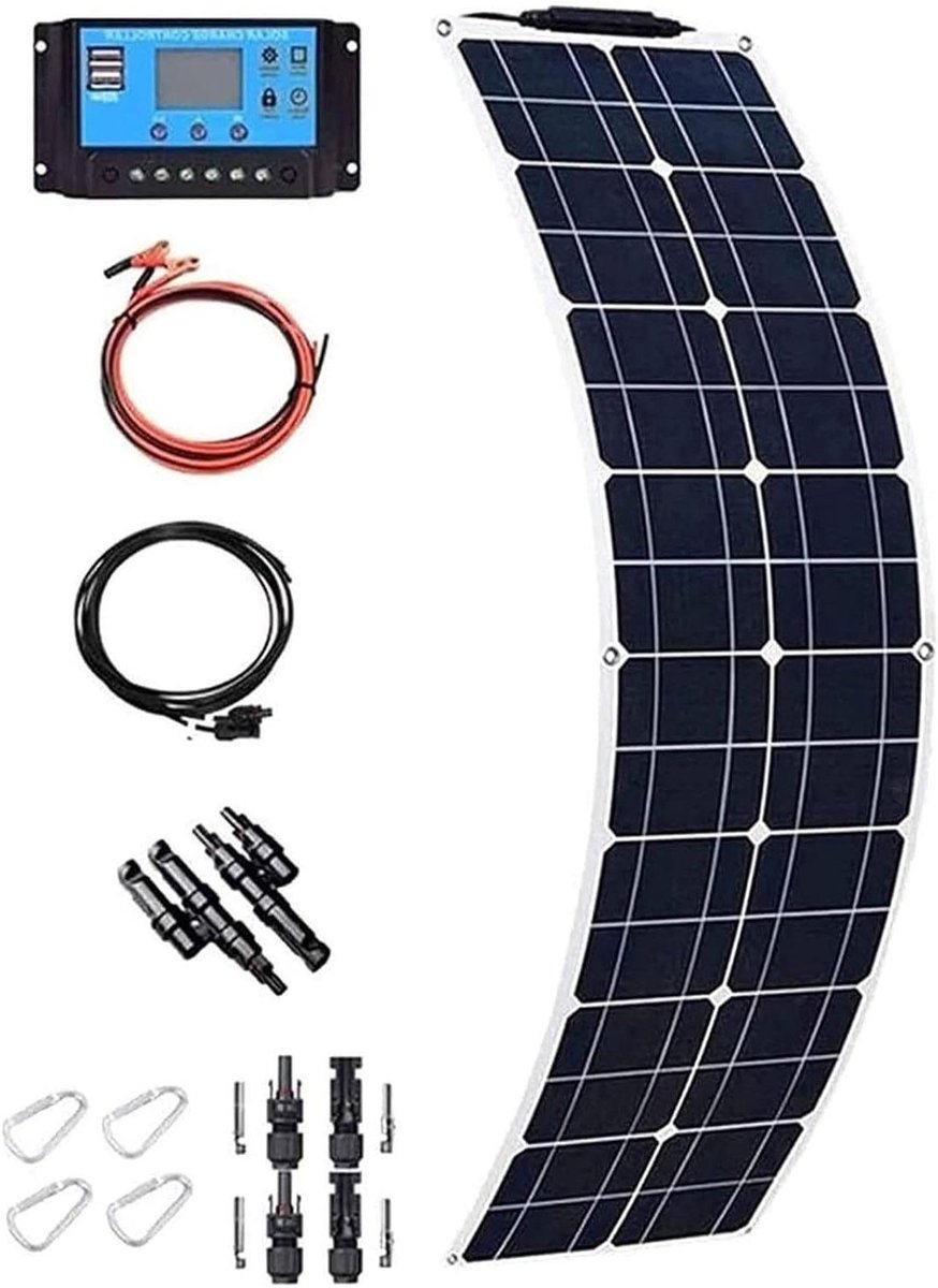 Flexibel Zonnepaneel - Zonnekit Monokristallijn - Off-grid Energie - Lichtgewicht en Buigzaam - 200W - Zwart