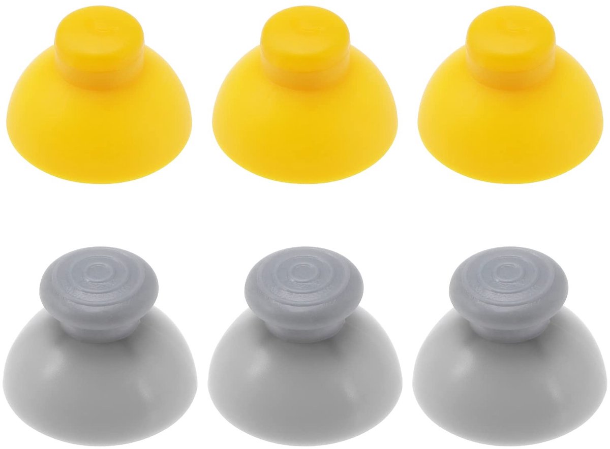 Dailygoody - Analoge Joystick Caps - Vervangingsdoppen - Duurzaam - Geel & Grijs - Accessoires voor GameCube - Geschikt voor Nintendo - 6 Stuks