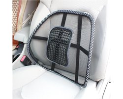 Rugkussen voor de auto - Lendensteun Stoel - Comfortabel Zitten - Ergonomisch Ontwerp - Universele Maat - Zwart