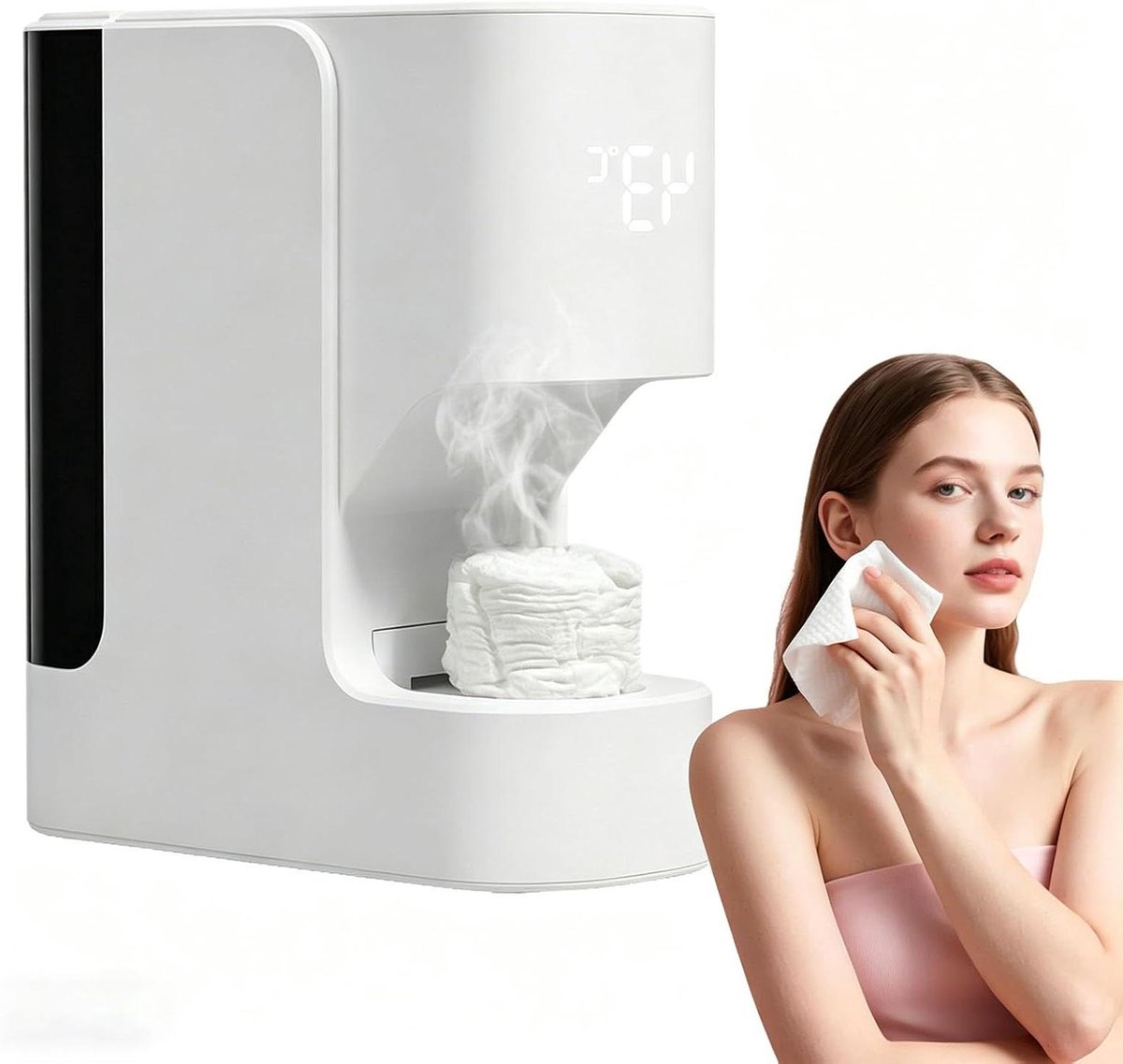 Draagbare Handdoekverwarmer - Mini Dispenser - Snelle Handdoek Verwarming - 5 Seconden Verwarming - 400ml Tank - Wit