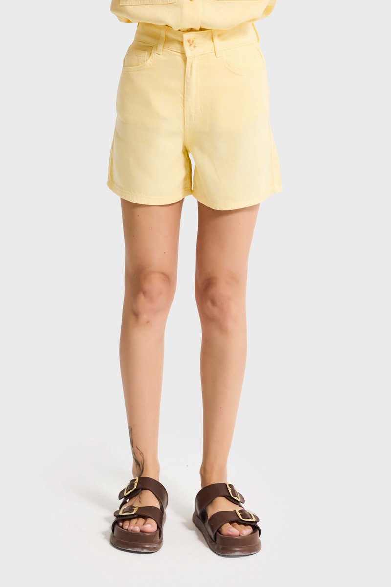 It's Basic - MINI DENIM SHORT - LEMON