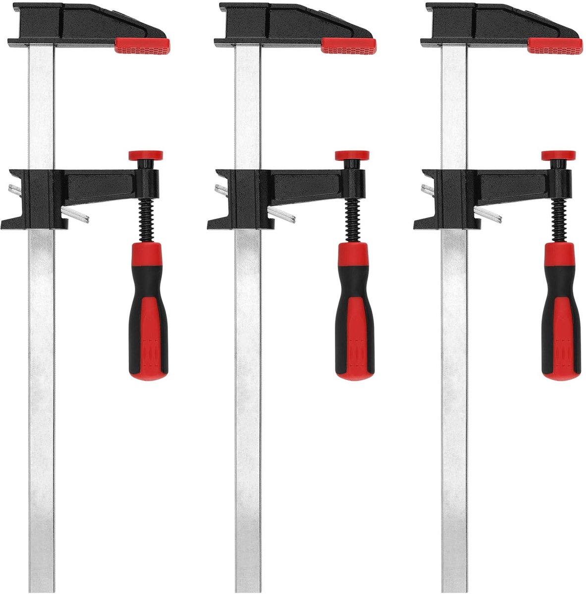Dailygoody - F-klemmen - 30 cm - Professionele staafklemmen - Zwart en Rood - Houtbewerker Gereedschap - Voor Timmerlieden en Hobbyisten - Duurzaam