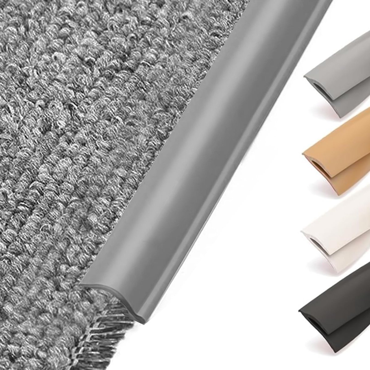Dailygoody - Zelfklevende Vloerstrip - PVC Overgangsstrip - Waterdicht en Schokbestendig - Grijs - Voor Tapijt en Houten Vloeren - 10 Meter