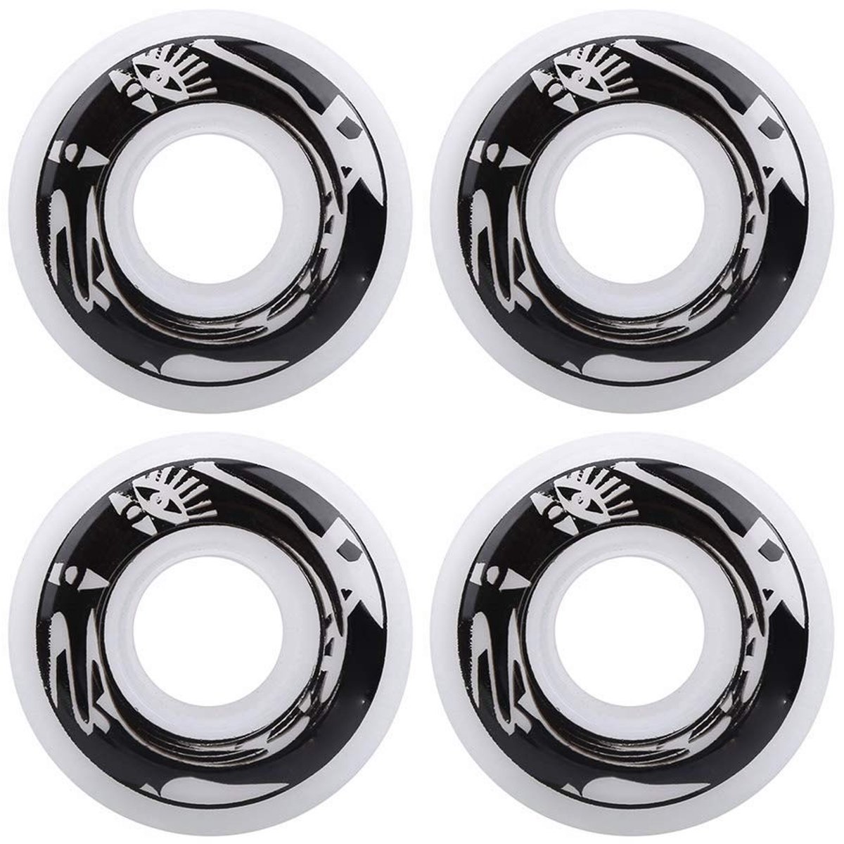 Dailygoody Skateboardwielen PU-wielen Duurzaam en elastisch design Geschikt voor e-scooters en skateboards 4-delige set Wit