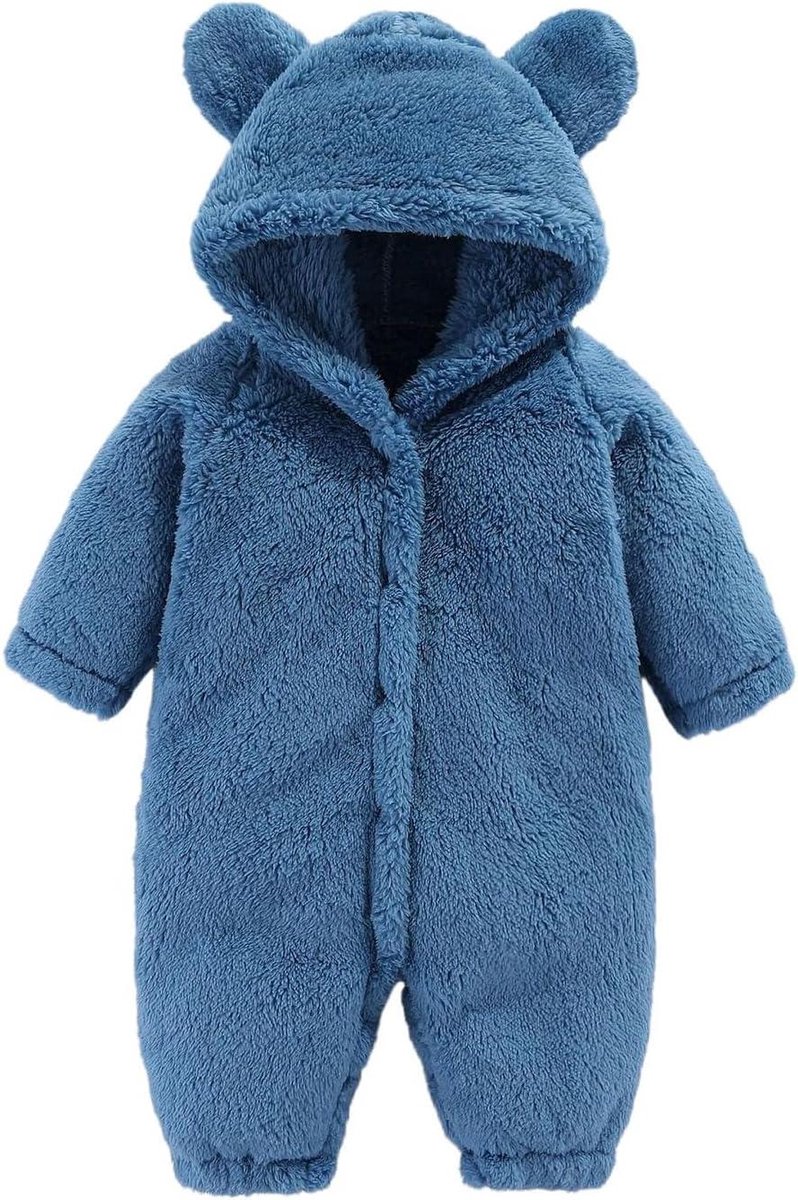 Baby Sneeuwpak - Baby Jumpsuit - Baby Warm Houden - Fleece gevoerd - Pasgeboren - Effen