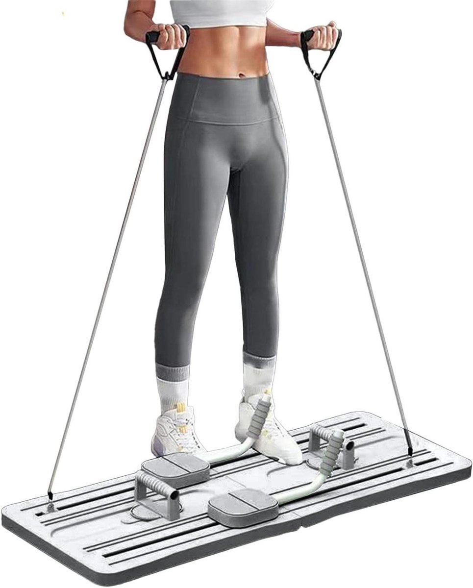 Pilates Board - Fitness Platform - Krachtige Lichaamstraining - Opvouwbaar Ontwerp - 105 x 40 cm - Grijs