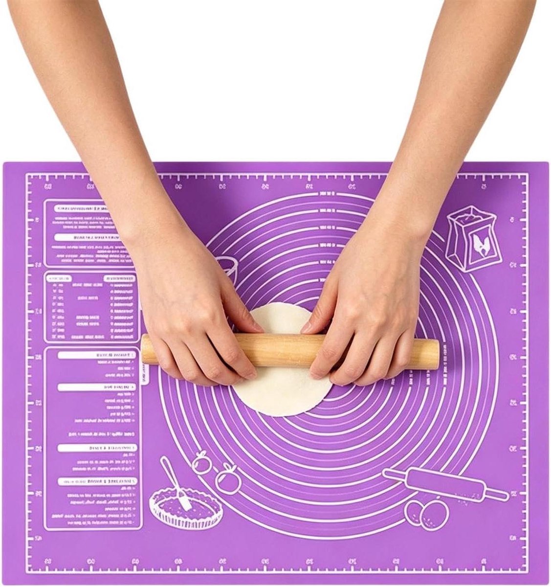 Deegmat Herbruikbaar - Bakplaat Pad - Bakken Thuis - Antislip Oppervlak - 50 x 48 cm - Meerkleurig