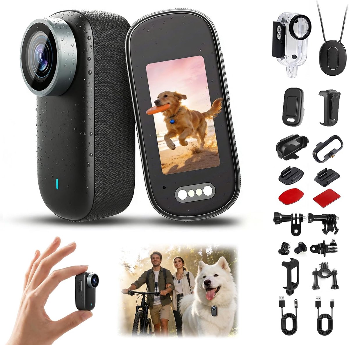 4K Mini Lichaamscamera - 1,47 Inch Scherm - WiFi - Verticaal en Horizontaal Video - 3 Uur Batterijduur - Magnetische Duim Actiecamera - Draagbare POV Camera - Geschikt voor Reizen Wandelen Persoonlijke Veiligheid - Zwart 128GB