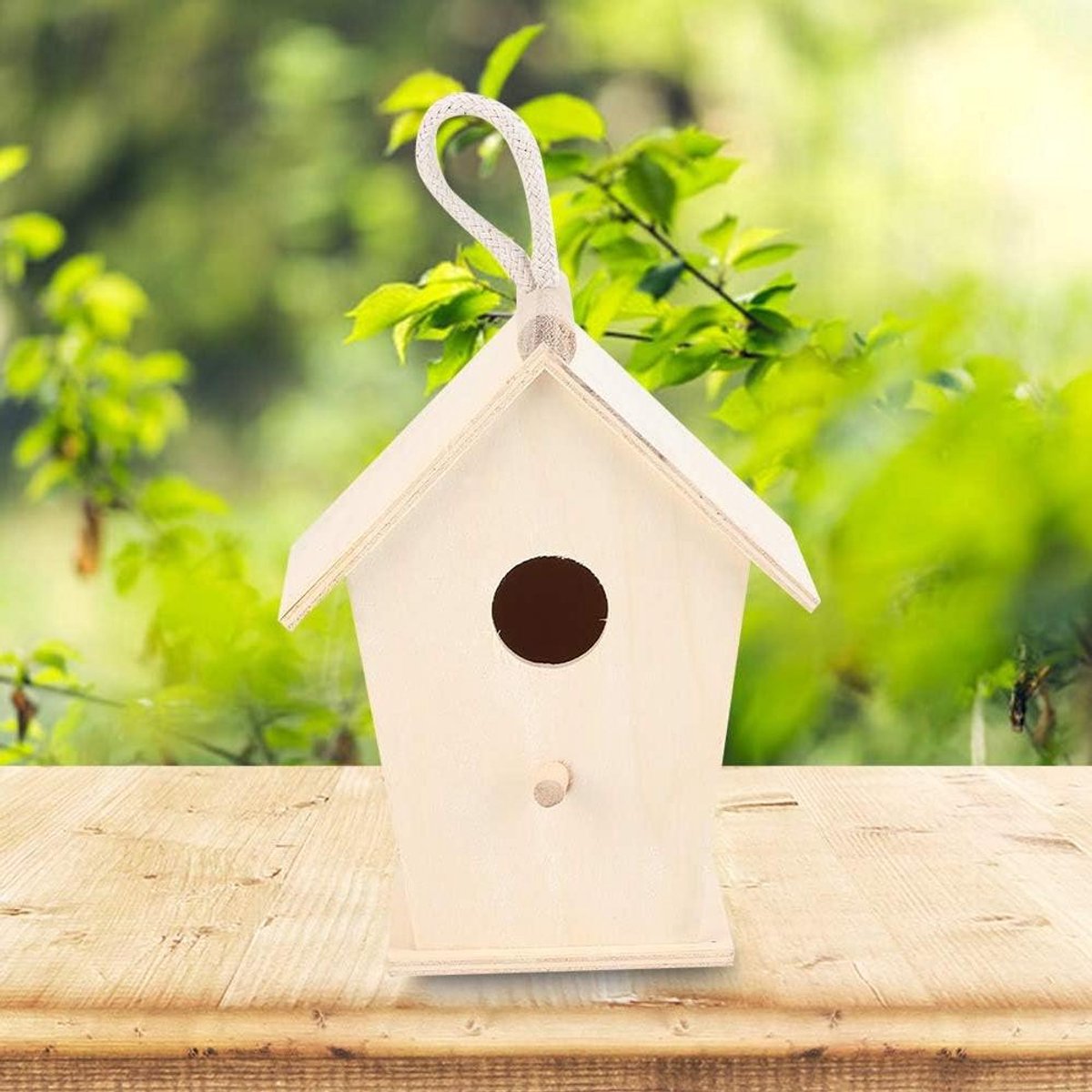 Houten Vogelhuis - Vogelkooi Kweekbox - Vogels Warm Houden - Uniek Ontwerp - 18 x 10 x 13 cm