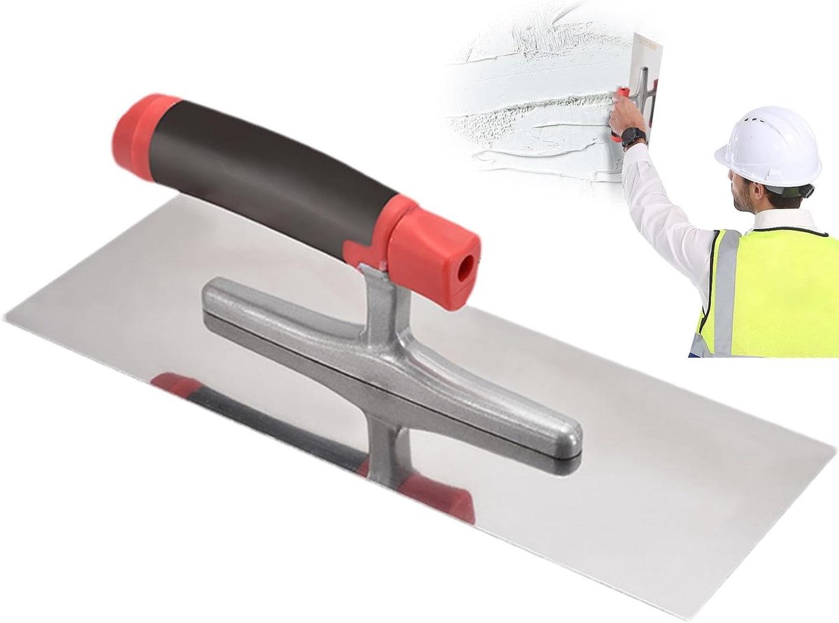 Metseltroffel - Afwerktroffel Gipsplaat - Mortel Verdelen - Getande Rand - 30 cm - Zilver