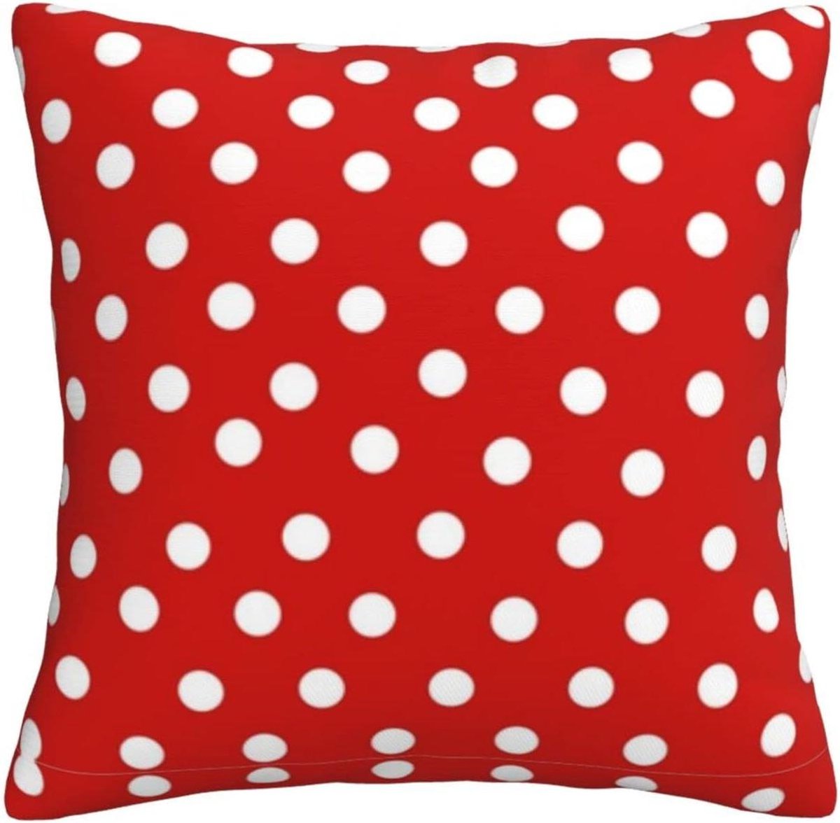 Sierkussenhoes Vierkant - Kussenhoes Decoratief - Bank Decoreren - Polka Dot Patroon - 45 x 45 cm - Zwart