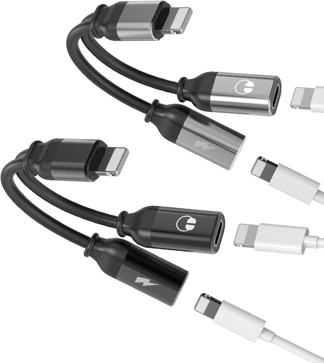 Hoofdtelefoonadapter - Audio Adapter - Muziek Luisteren - Compact Ontwerp - 14.6 cm - Wit