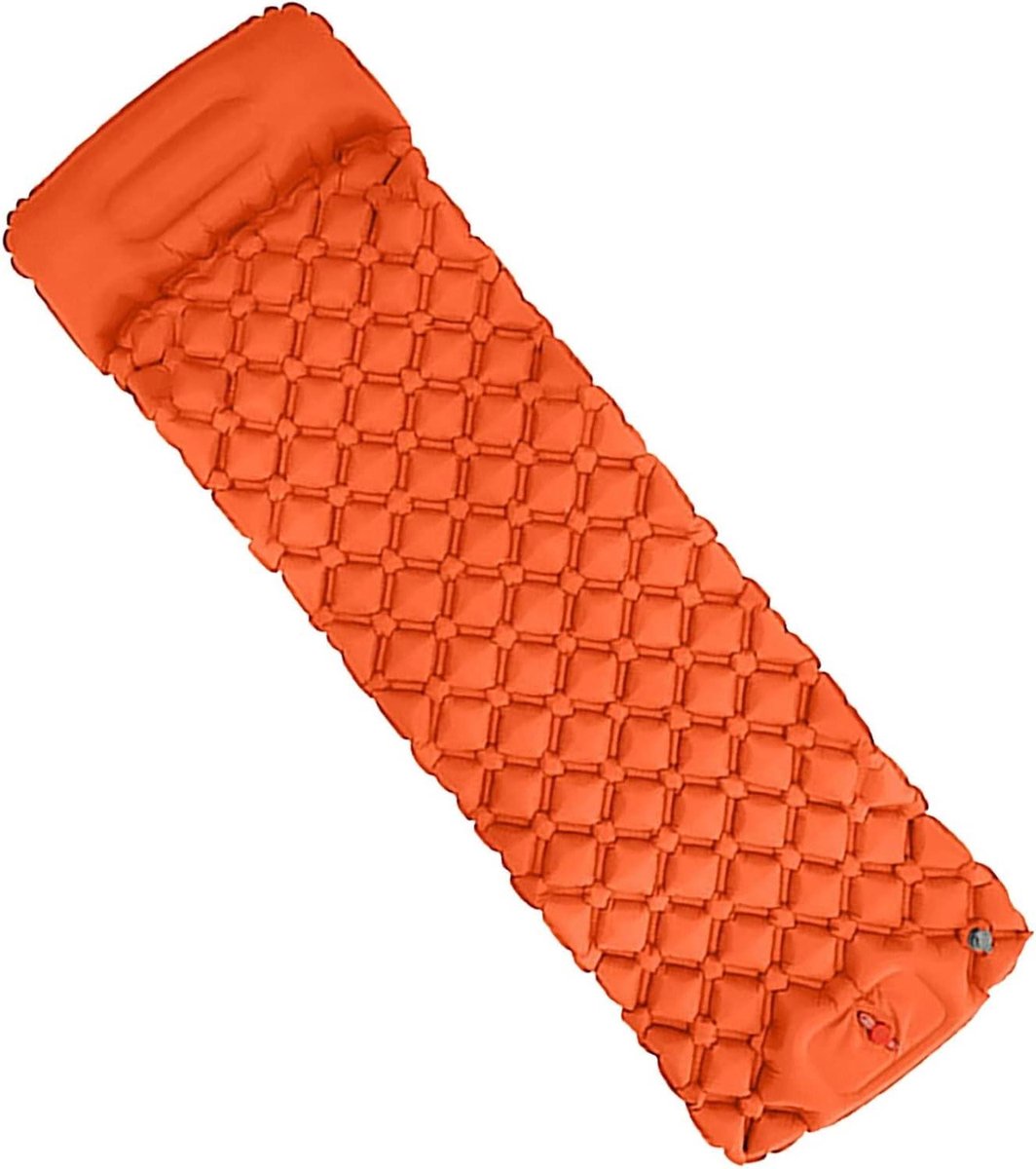 Zelfopblaasbare Campingmat - Slaapmat Outdoor - Kamperen en Hiken - Ergonomisch Kubusontwerp - 190x58x5cm - Blauw