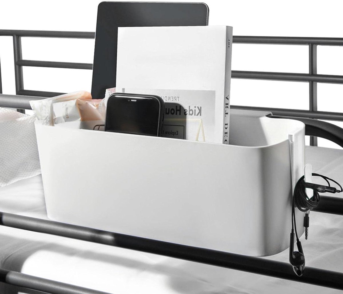 Hangende Opbergmand - Bed Organizer - Ruimte Besparen - Stevig Draagvermogen - 13x13x13 cm - Wit