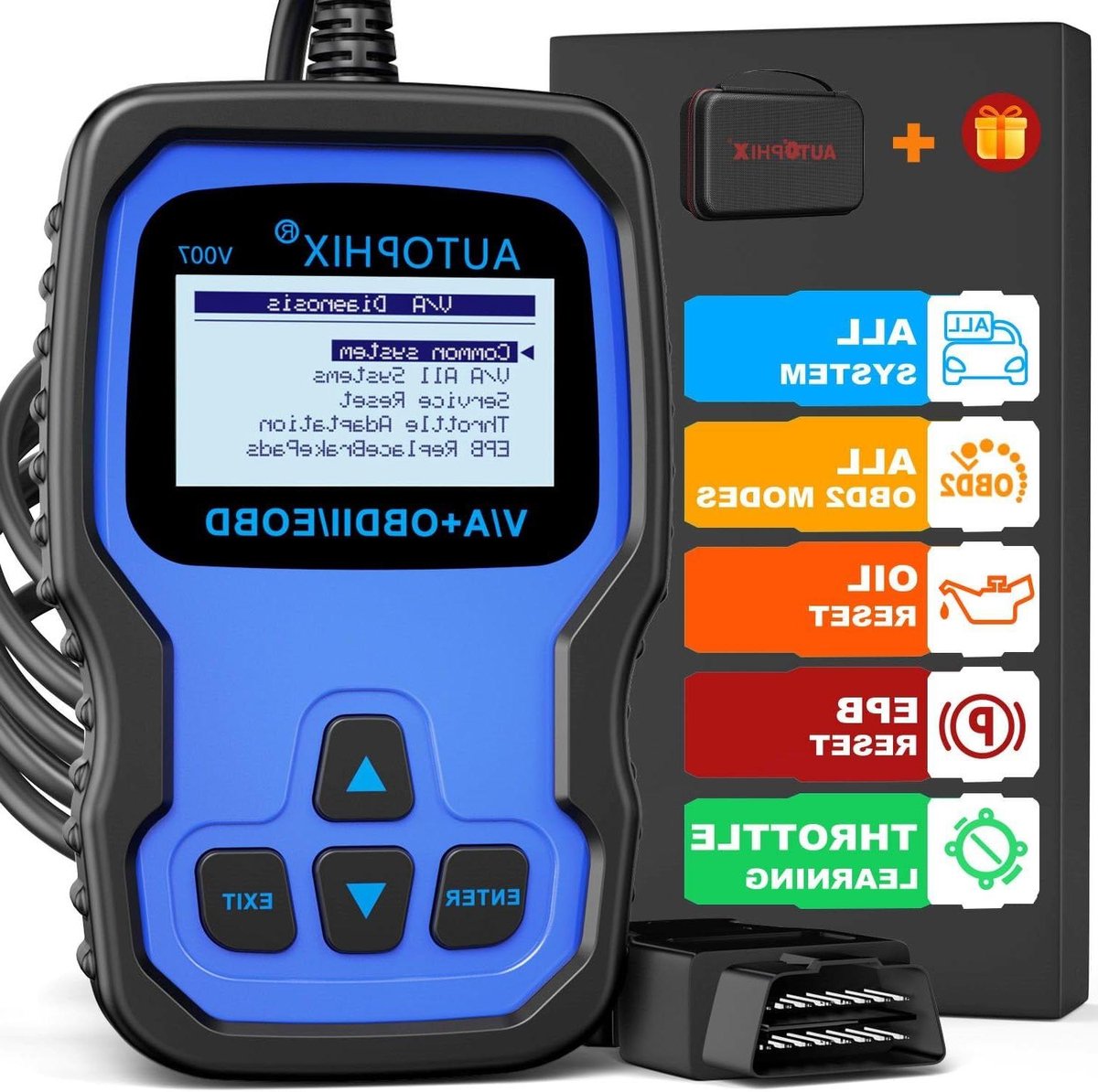 OBD2 Diagnoseapparaat - Foutcodelezer Auto - Voertuigonderhoud - Brede Systeemdiagnose - 2.8 Inch Scherm - Zwart