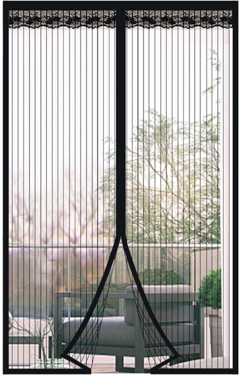 Zwart magnetisch muggennet, 70x200cm