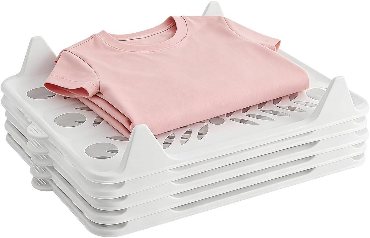 Shirt Organizer - Kleding Organizer - Kast Ordenen - Stapelbaar Ontwerp - 37.5x29 cm - Wit