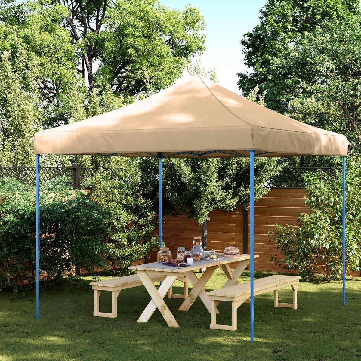 Partytent Beige - Pop-up Tent - Feestelijke Bijeenkomsten - Snel Opzetbaar - 292x292x315cm - Beige