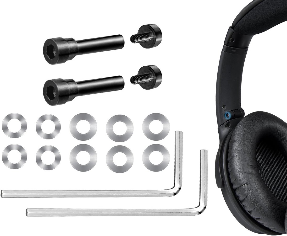 Vervangingskit voor Metal Twist Pins en Hengscrews voor Bose QuietComfort 35, QC35 II en QC45 Hoofdtelefoons met Gasket Accessoires
