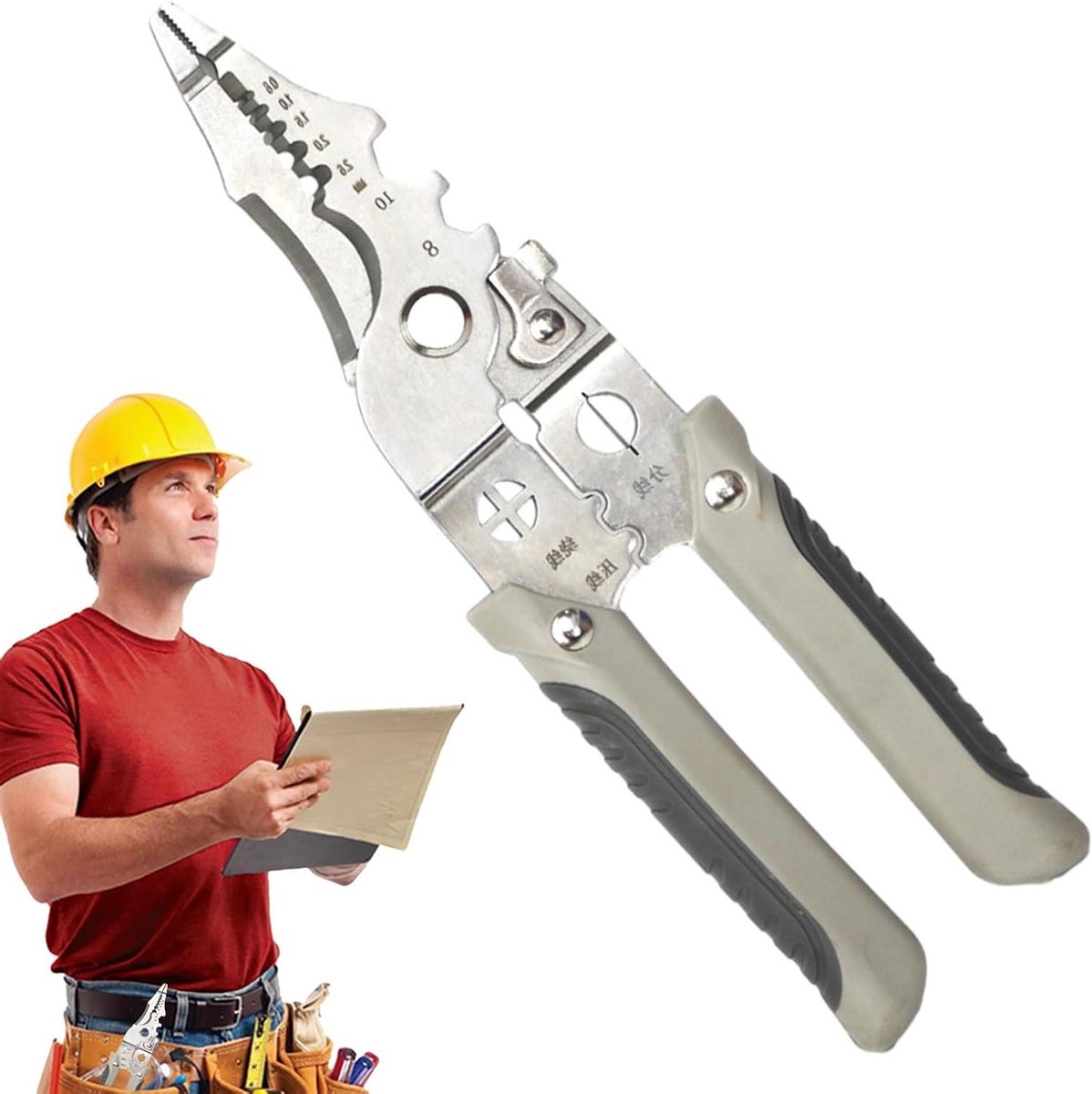 Kabelstripper Tang - Elektrisch Gereedschap - Draad Strippen - Roestvrij Staal - 21 cm - Zilver