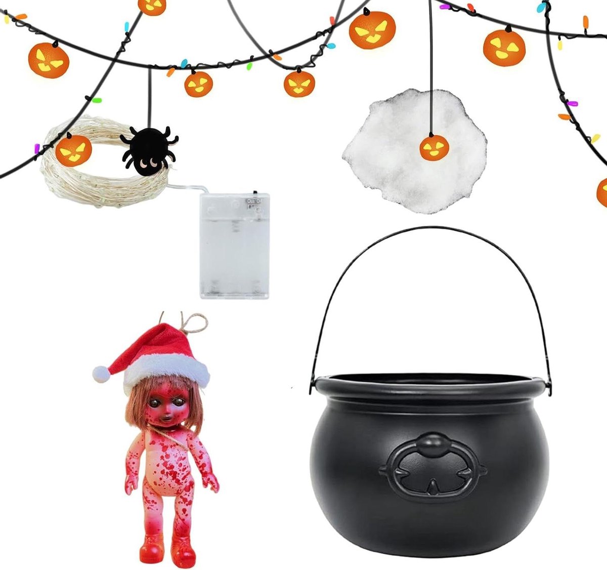 Heksenketel Decoratie - Halloween Accessoire - Feest Sfeer Creëren - Met LED en Rookmaker