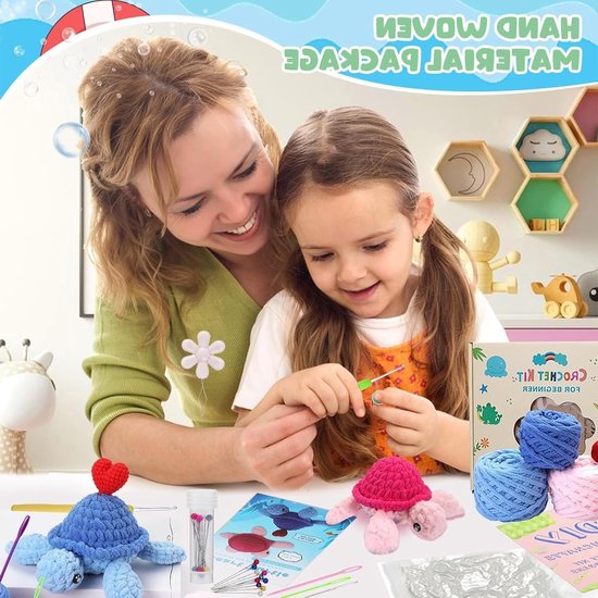Haakset voor Beginners met Dierenontwerpen, DIY Haaknaalden voor Kinderen en Volwassenen, Inclusief Stapsgewijze Video-instructies en Perfect voor Verjaardagscadeaus — afbeelding 2