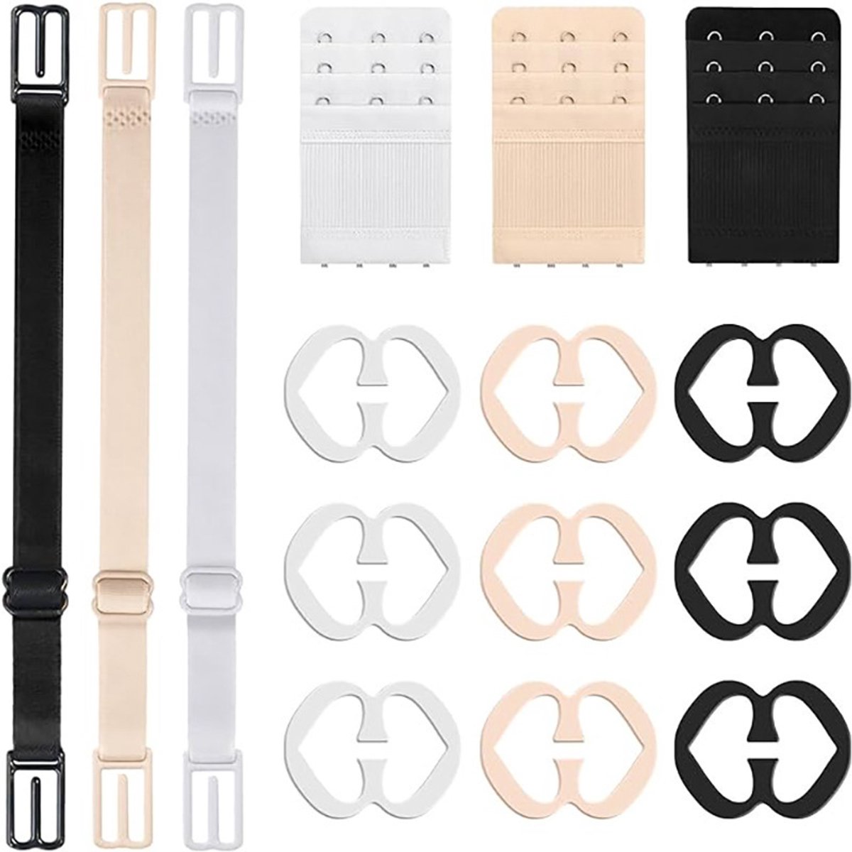 carmdering - Bh Drager Clip - Bh Houders - Verstelbare Riemhouder - Anti-Slip Functie - Elastische Pasvorm - Polyester En Abs - Onzichtbaar Design - Ideaal Voor Sport - 15 Stuks