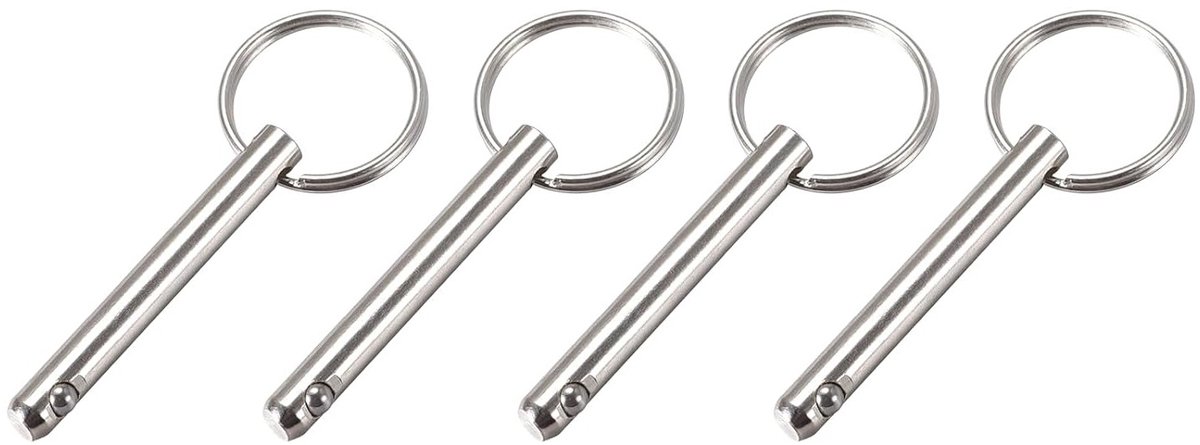 Quick Release Pins 6mm x 45mm - 4 Stuks Carbon Staal Trekpen voor Scheepsbouw en Bootaccessoires