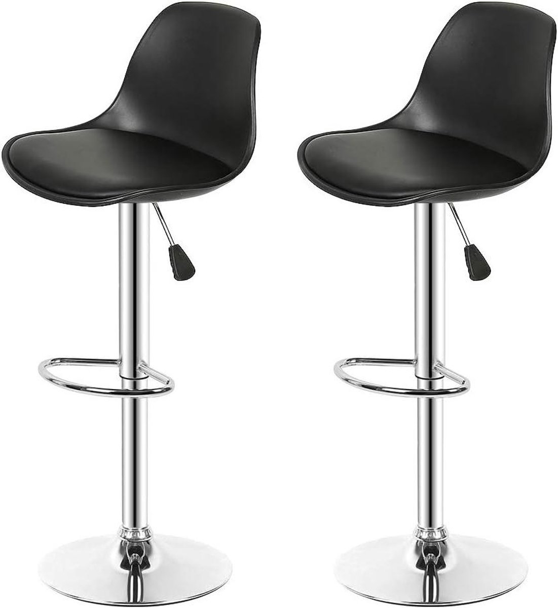 Barkruk - Barstoel - Comfortabel Zitten - In hoogte verstelbaar - 83-103 cm - Zwart