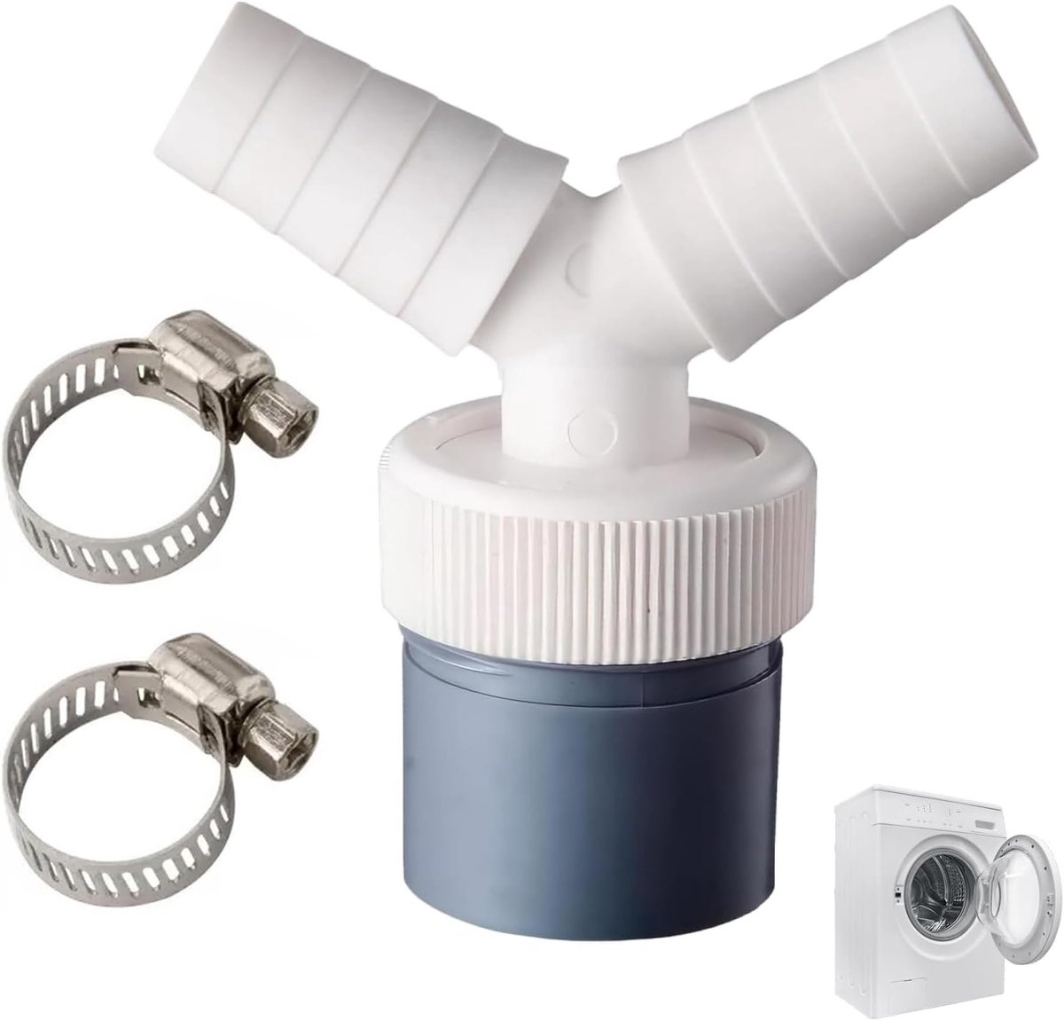 Wasmachine Afvoeradapter - Dubbele Aansluiting Y - Efficiënte Afwatering - 45 Graden Inlaat - 94 x 83 x 4 cm
