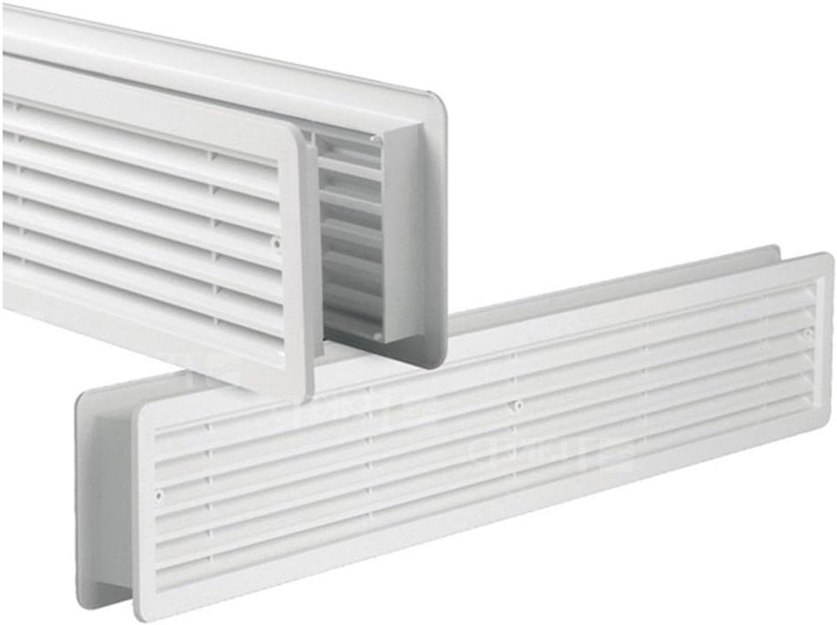 Ventilatie rooster - Deur rooster - Ventilatie in huis - UV bestendig ASA plastic - 500 x 90 mm - Wit