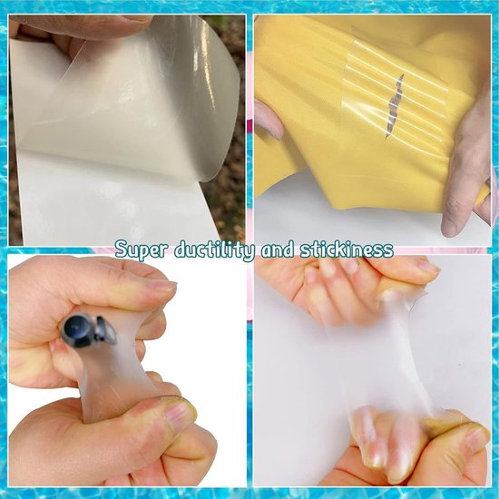 Reparatieset Zwembad - Luchtbed Patch - Lekkages Dichten - Scheurvast TPU Materiaal - 1 m x 7 cm - Transparant — afbeelding 3