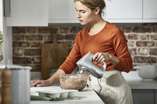 Handmixer - Mixer Keukenmachine - Bakken en Koken - 5 Snelheden met Turbo - 450W - Zilver — afbeelding 4