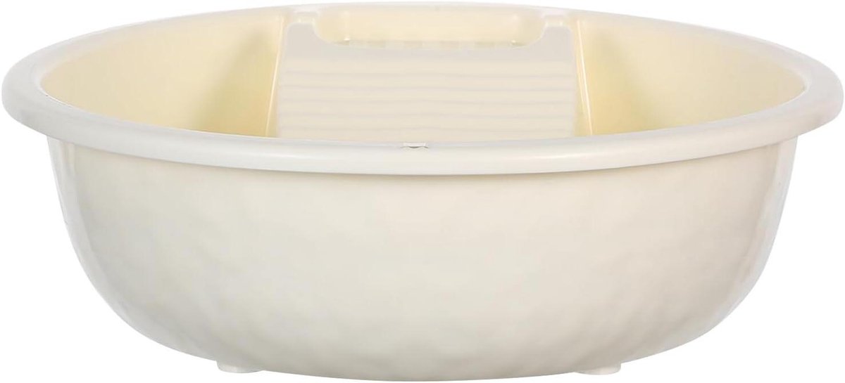 Wastafel met Wasbord - Wastobbe Handwas - Handwas Kleding - Ingebouwd Wasbord - 34 cm - Beige