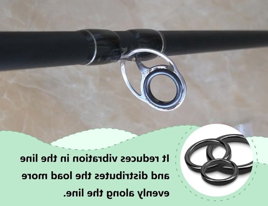 44-Piece Fishing Rod Rings Set - Ceramic Ring - Rail Rod Tip Ring - Rod Guide - Zwart - 3.75mm-29.8mm — afbeelding 4