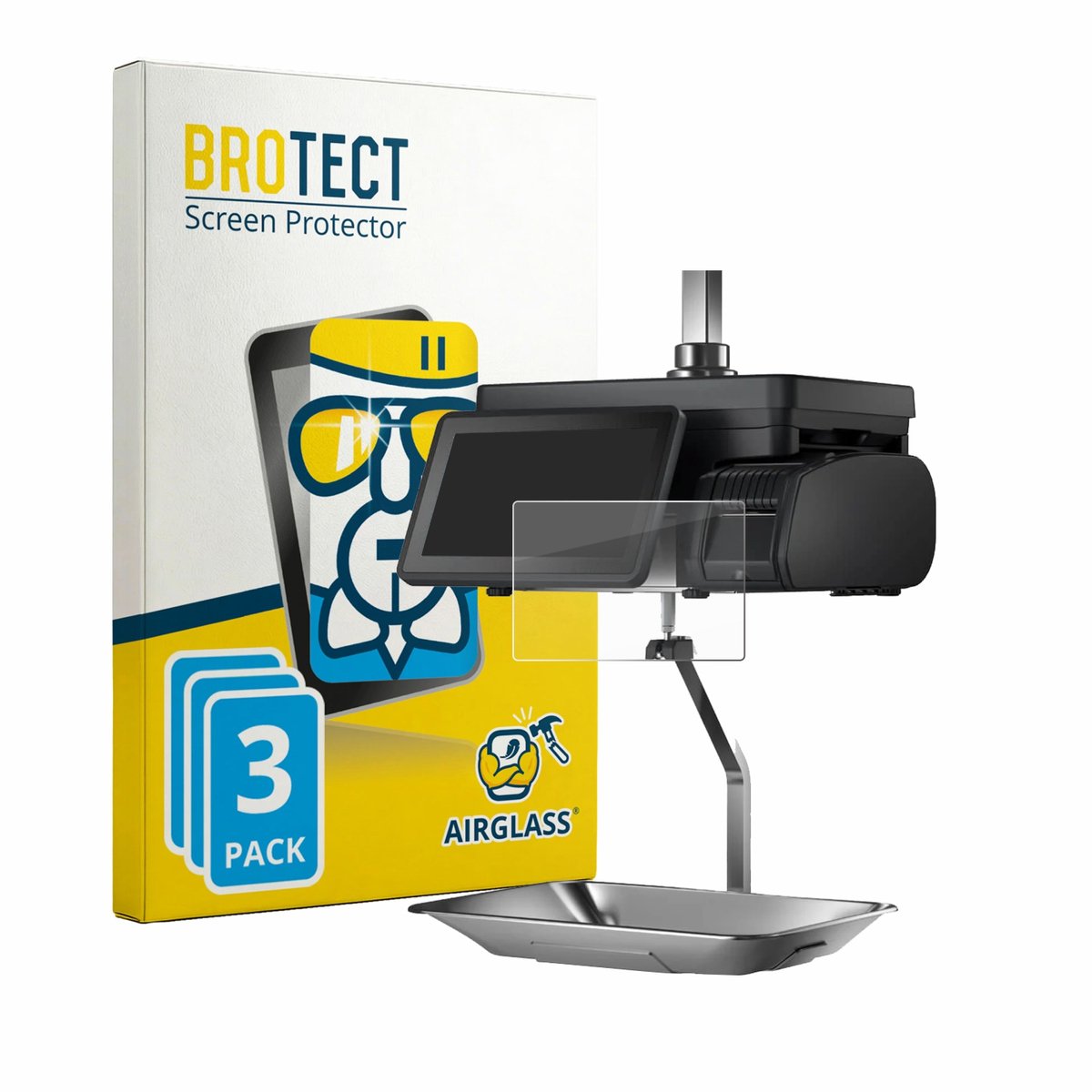 Screenprotector 3 Stuks voor Bizerba Q1 pro 400 12.1" Beschermglas transparant