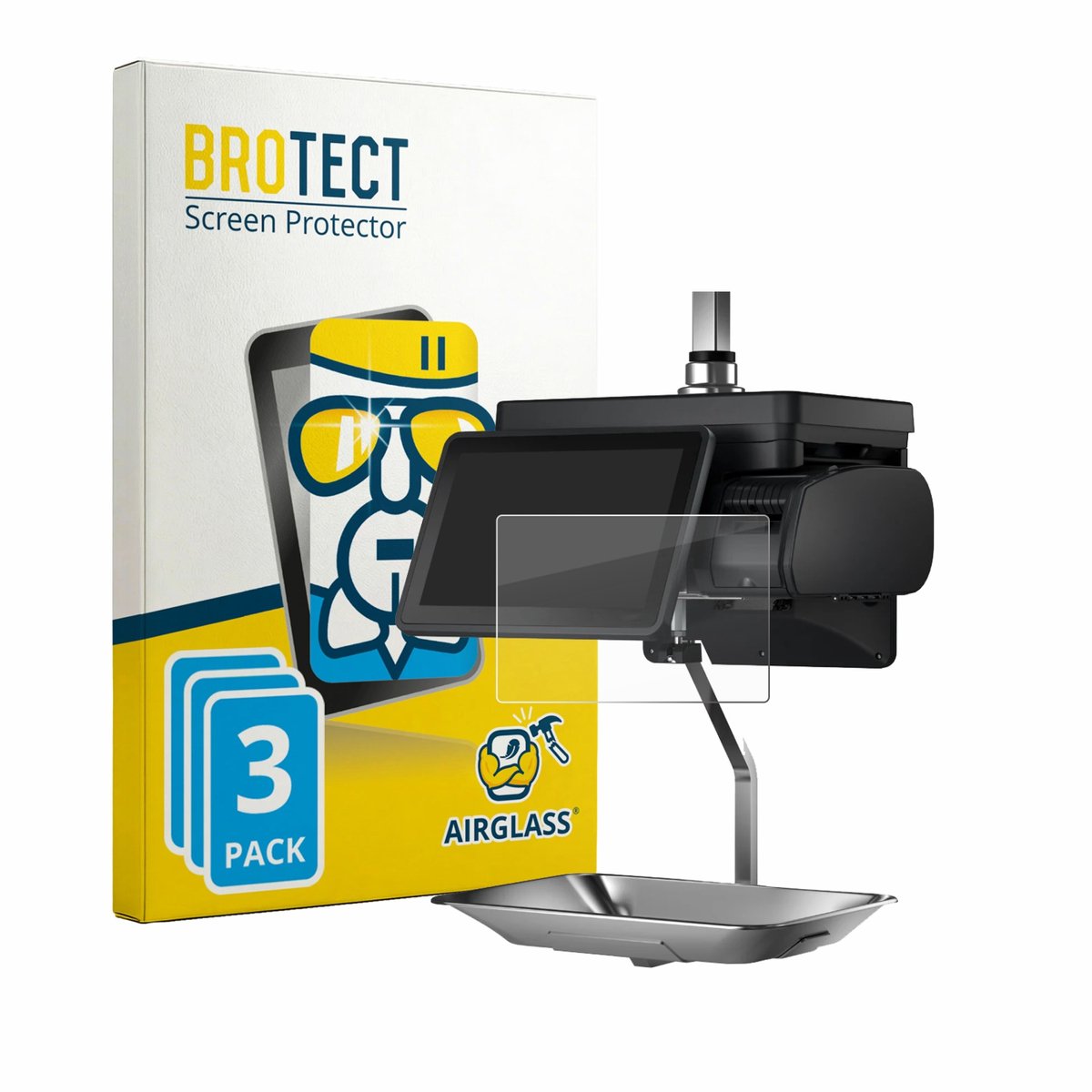 Screenprotector 3 Stuks voor Bizerba Q1 expert 400 12.1" Beschermglas transparant