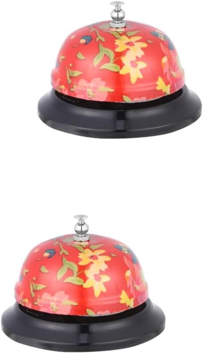 Service Bel Set - Receptie Bel - Hulp Inroepen - Bloemenprint - 8.5x8.5cm - As Shown
