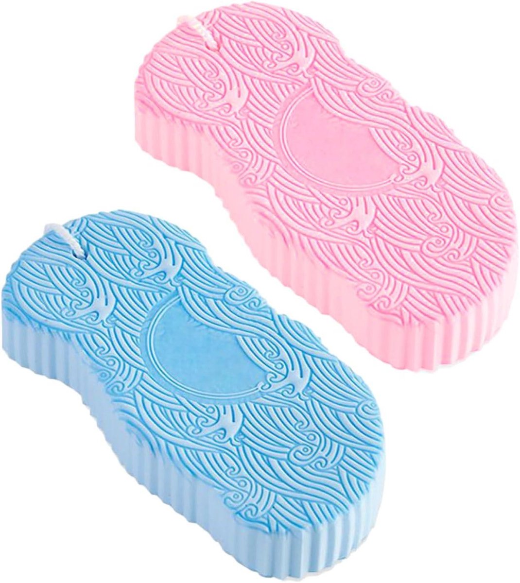 Babys Badspons - Douche Spons Poef - Huid Reinigen - Dubbelzijdig Ontwerp - 22226 g - Blauw