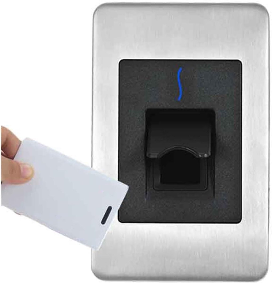 Biometrische Vingerafdruk Scanner - Toegangscontrole Lezer - Beveiliging Verbeteren - Waterdicht IP65 - 121.3 x 77.3 x 37.2 mm - Grijs